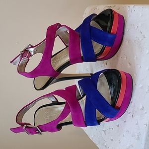 Jessica Simpson Blue Violet Combo Kidsuade Shoes Size 6